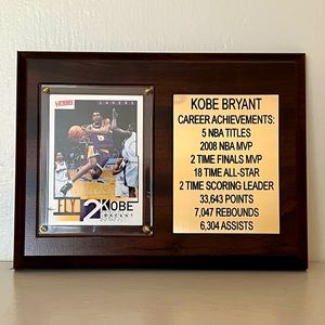 Kobe Bryant Career Achievement Plaque w/ 99-00 Upper Deck